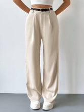 Tall Women's Casual Straight-Leg Pants With Waist Belt